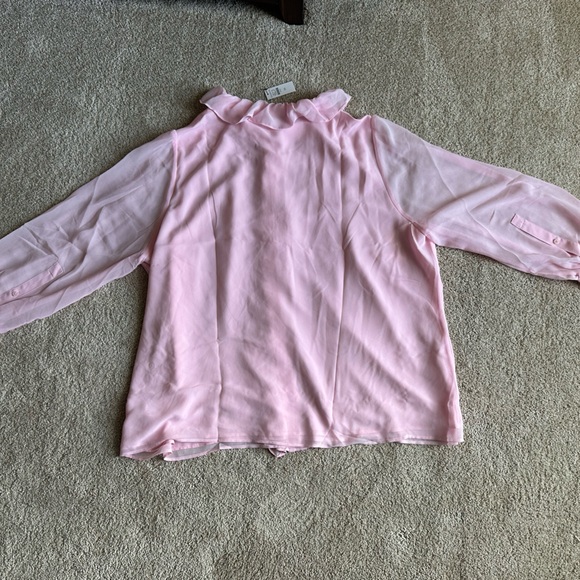 Talbots Pink Ruffled Chiffon Blouse - Picture 2 of 3
